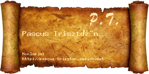 Pascus Trisztán névjegykártya
